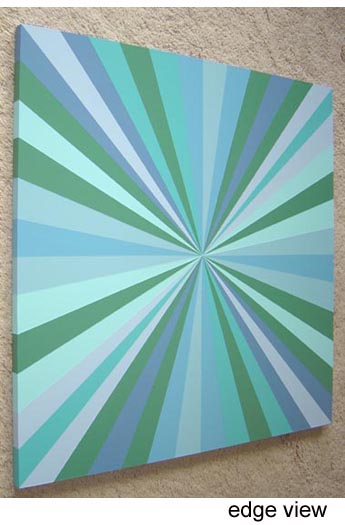 Geometric Painting Blue and Green Pinwheel