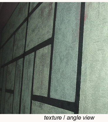 Huge Modern Triptych Painting, Edge Texture View