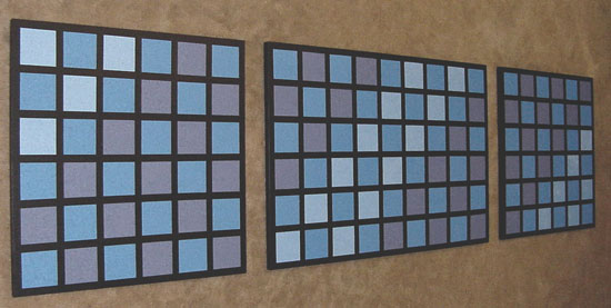 Huge Modern Textured Squares Triptych Painting