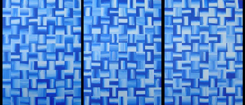 Large Blue and White Triptych