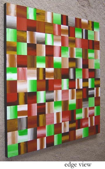 Original Abstract Earthtone Squares Painting