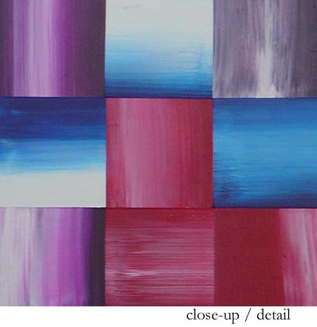 Red, Blue and Purple Abstract Squares Close-Up