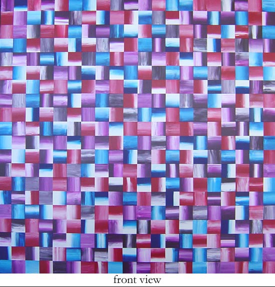 Red, Blue and Purple Abstract Squares Painting