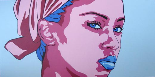 Laurie Red Pop Art Portrait Painting