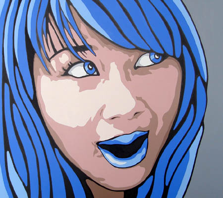 Kate Blue Pop Art Portrait