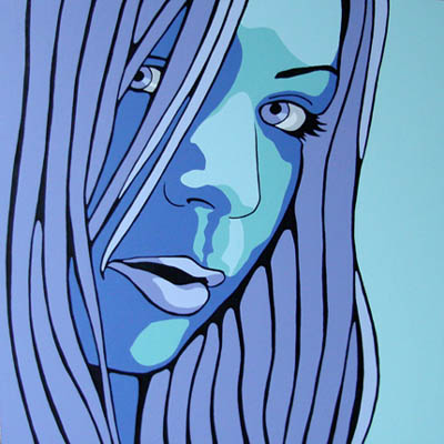 Stacii Purple Pop Art Portrait Painting