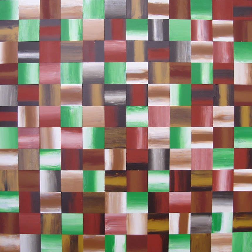 Earthtone Abstract Squares Painting