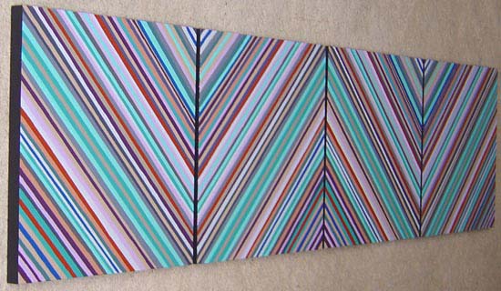 Four Panel Multi-Color Stripes Painting