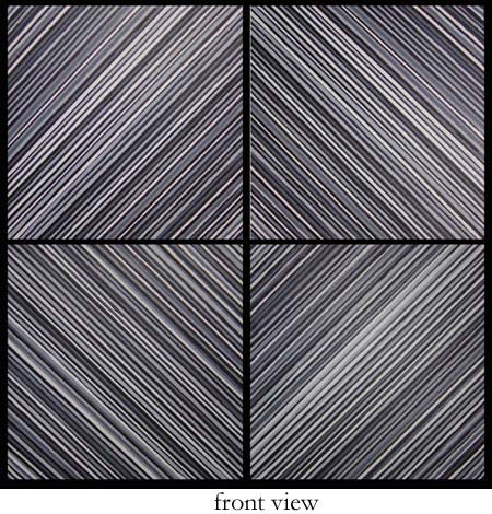 Four Panel Black and White Stripes Painting