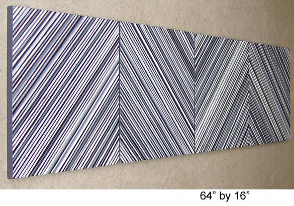 Black and White Polyptych Stripes Painting