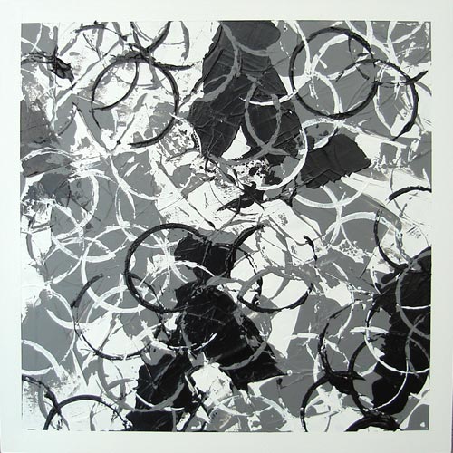 Modern Abstract Black Circles Painting