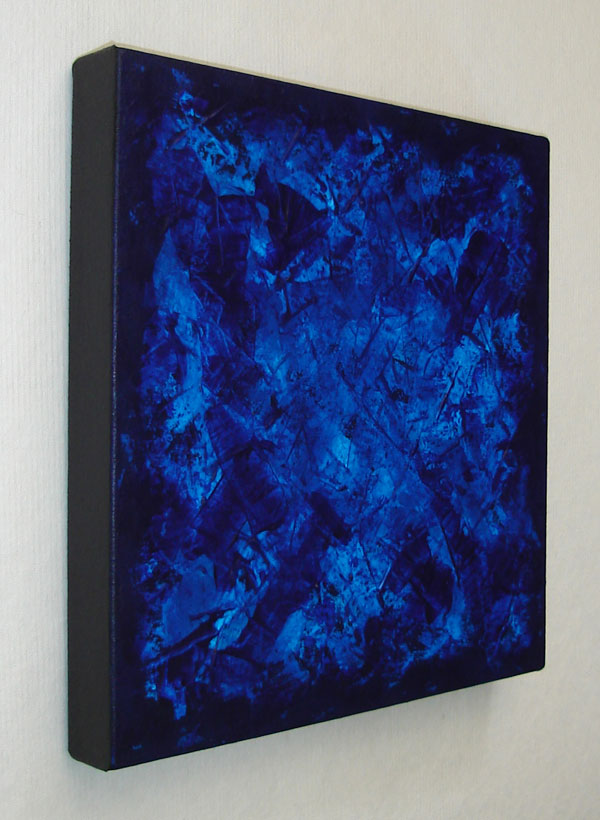 Blue Wash Textured Abstract Painting