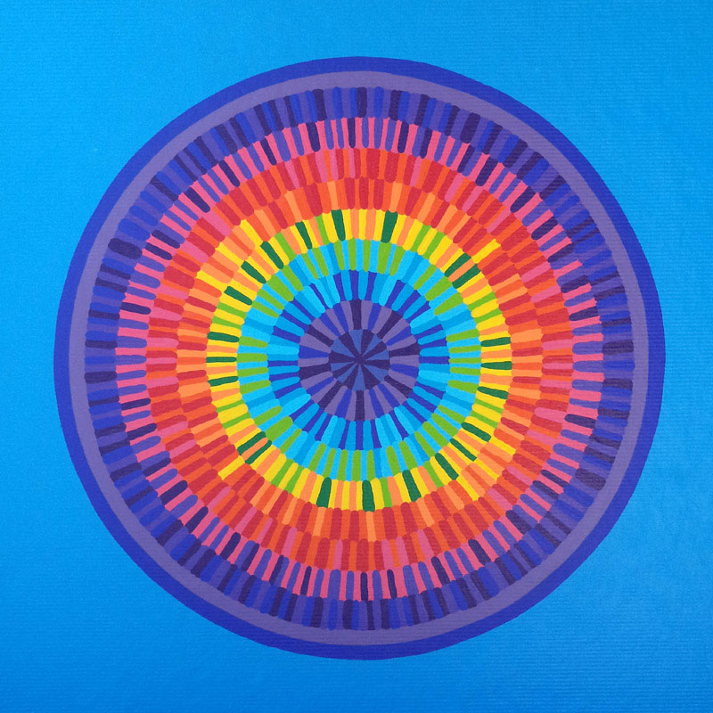 Circle Rainbow Painting Multicolor Spectrum Burst Artwork