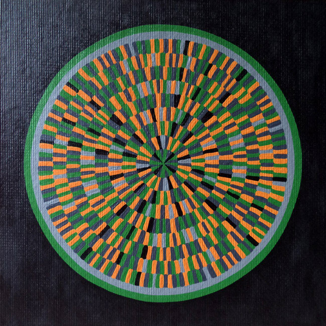 Orange And Green Burst Circle Artwork