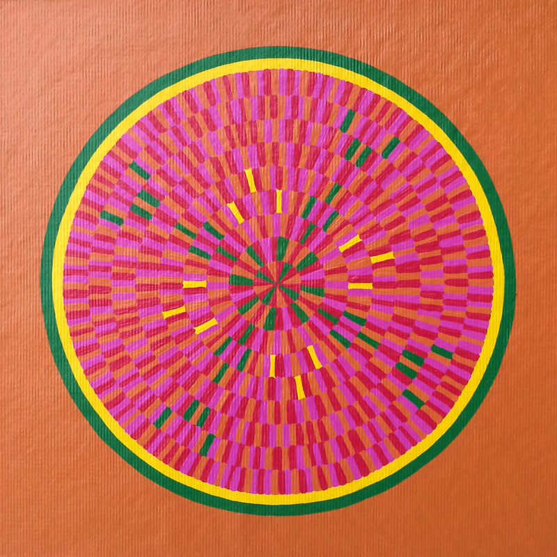 Orange And Magenta Burst Circle Artwork