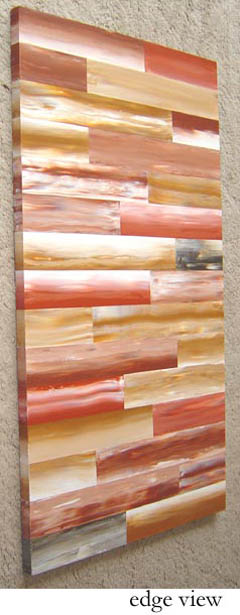 Original Abstract Earthtone Rectangle Weave Painting