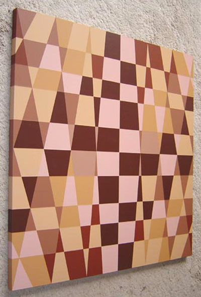 Original Beige and Tan Geometric Painting