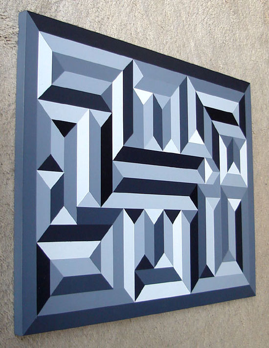 Geometric Maze Painting Edge View