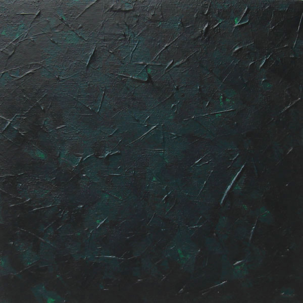 Dark Green Wash Textured Abstract Painting