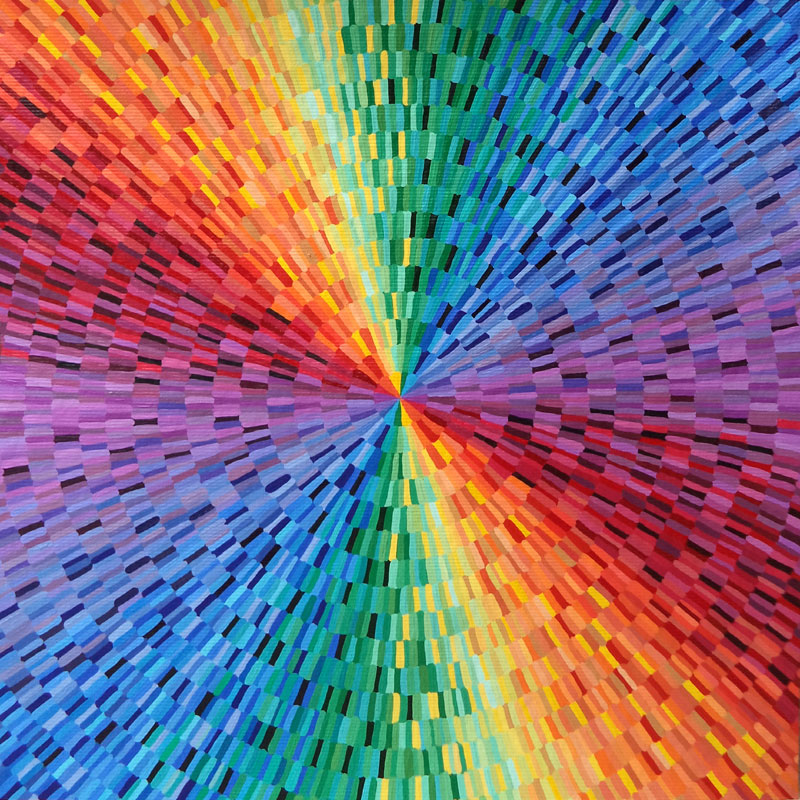 Rainbow Burst Large Multicolor Painting