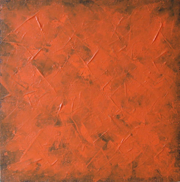 Orange Wash Art Textured Abstract Painting