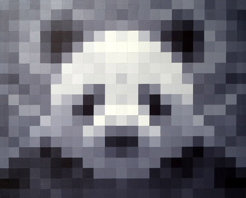 Original Pixel Art Giant Panda Painting