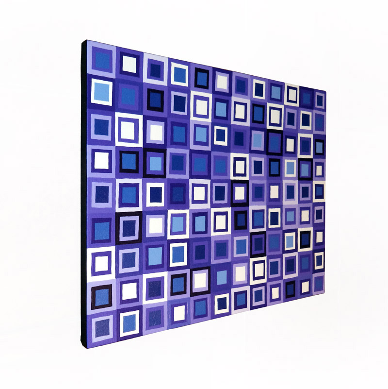 Original Modern Purple Squares Painting