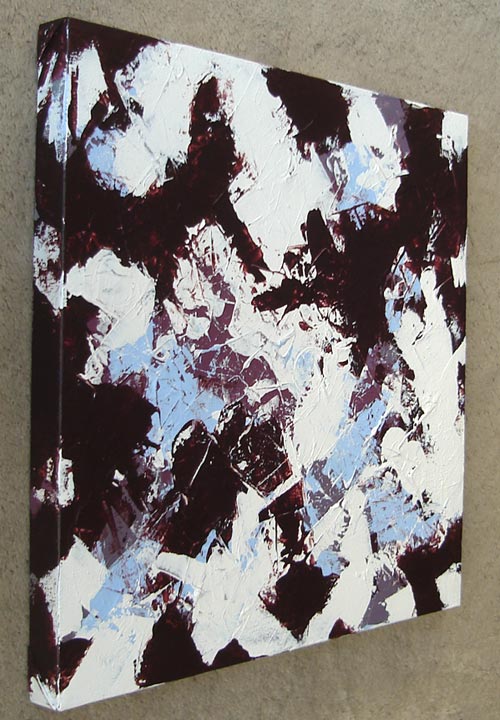 Original Plum and Blue Textured Painting