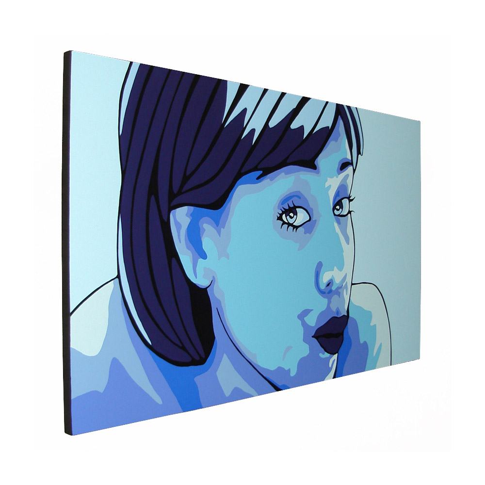 Original Abstract Modern Pop Art Acrylic Portrait Painting 30x18 Wall Art