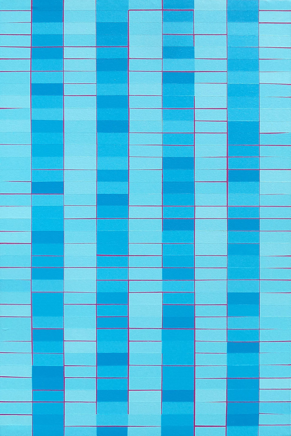 Original Blue And Magenta Grid Painting