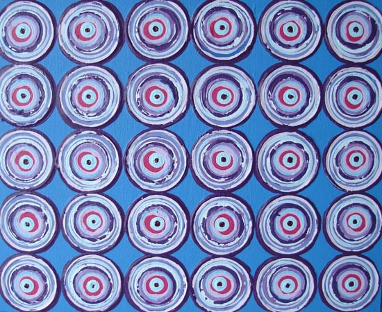 Modern Blue And Purple Circles Painting