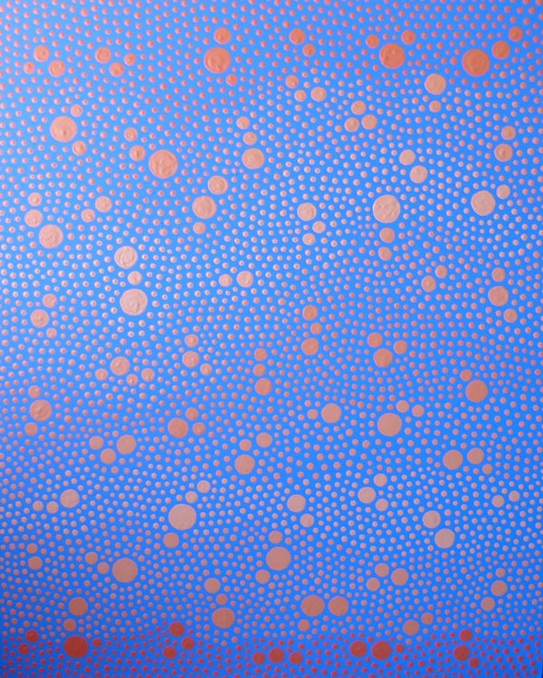 Blue And Orange Modern Dots Painting