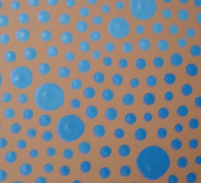 Blue on Tan Dots Painting Close-Up
