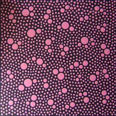 Original Pink on Black Dots Painting
