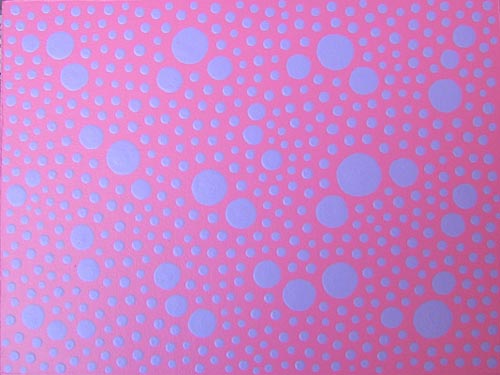 Blue on Pink Dots Painting