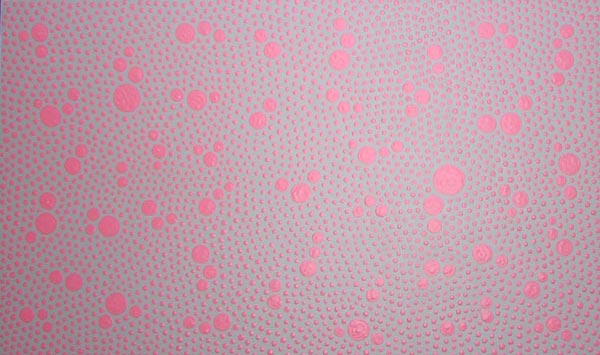 Pink on Grey Dots Painting