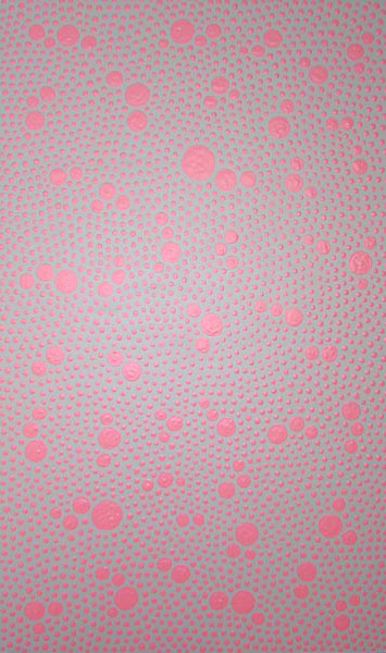 Modern Pink on Grey Dots Painting