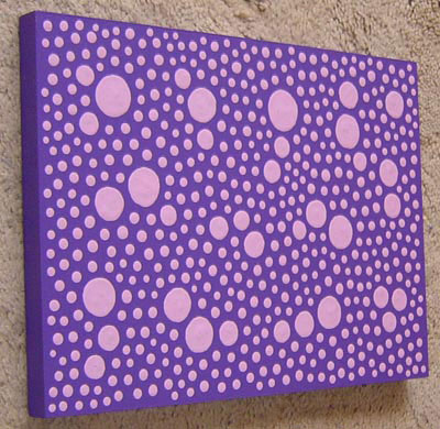 Original Pink on Purple Dots Painting