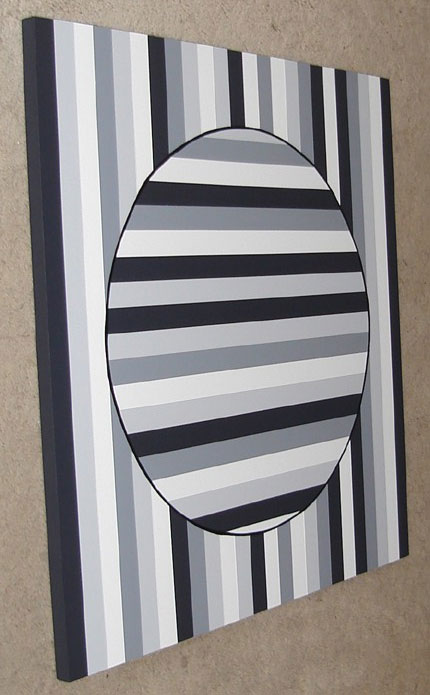 Geometric Black & White Horizontal Painting