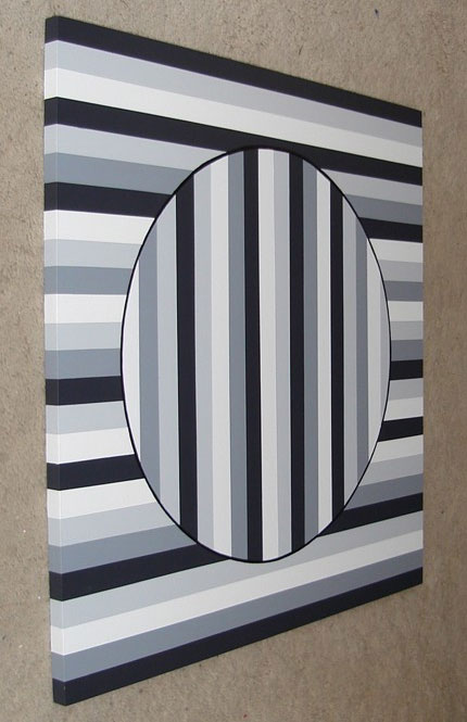 Geometric Black & White Vertical Painting