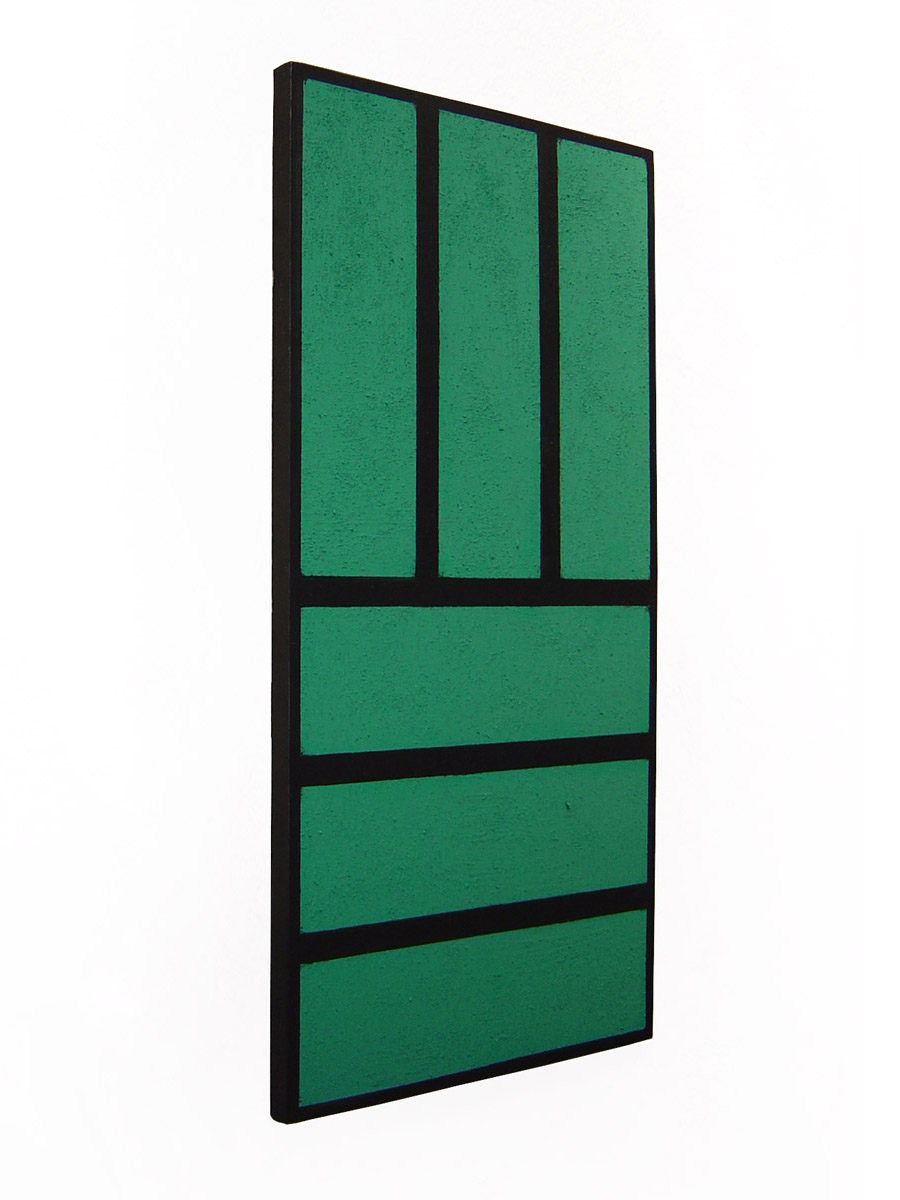 Original Textured Sand Painting Modern Green Rectangle Wall Art