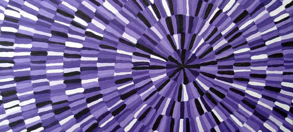 Modern Optical Shades of Purple Circle Rows Painting