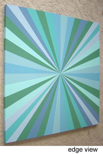 Geometric Painting Blue and Green Pinwheel