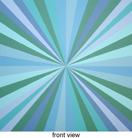 Geometric Blue and Green Pinwheel Painting