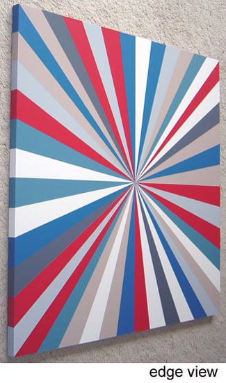 Geometric Painting Blue and Red Pinwheel