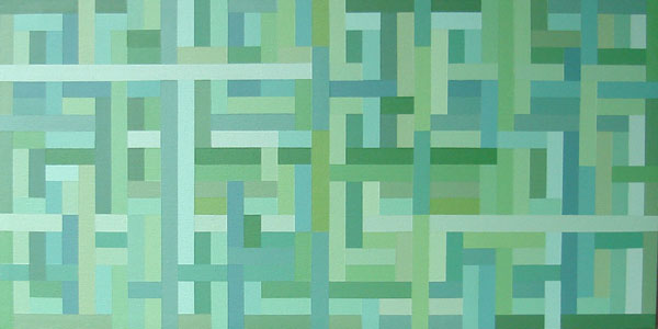 Modern Green Scale Weave Painting