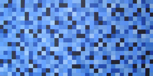 Blue and Black Squares Painting Painting