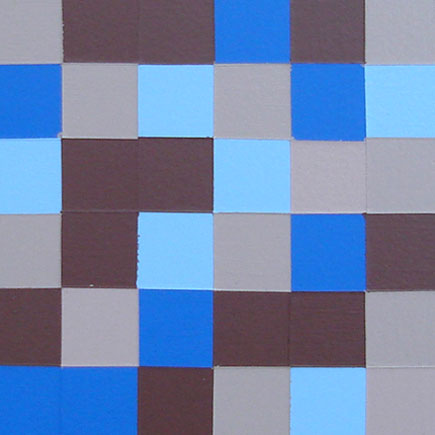 Blue and Brown Squares Close-Up