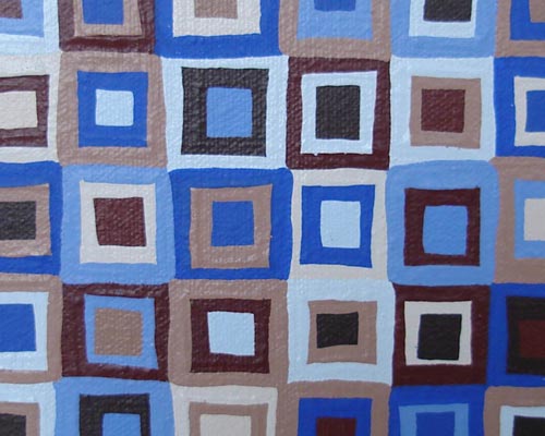 Blue And Tan Squares Close-up