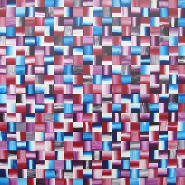 Red, Blue and Purple Abstract Squares Painting